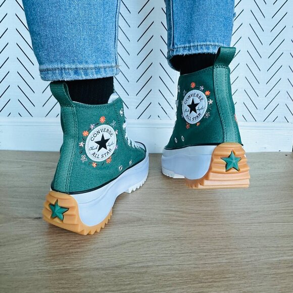 ⭐Converse Run Star Hike Hi Platform 6.5 Women Shoes Floral Green Sneaker A11562C - Picture 6 of 12